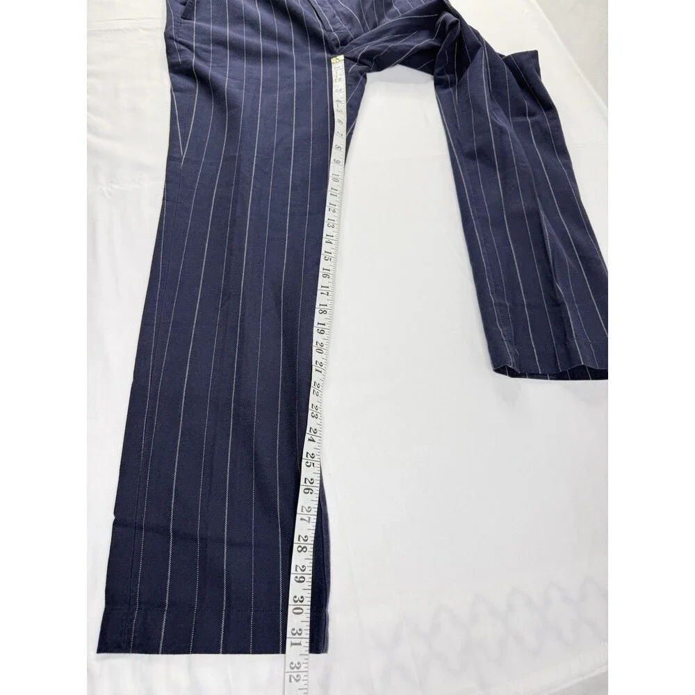 Polo Rugby Ralph Lauren Men’s Blue Pinstripe Cotton Dress Pants Size 32 NWT